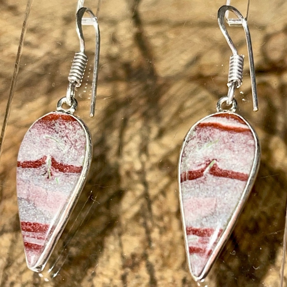 Reddish Gray Dolomite Earrings 1 7/8”